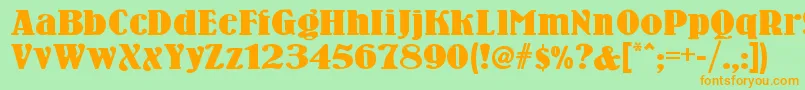 Woodennickelnf Font – Orange Fonts on Green Background