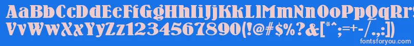 Woodennickelnf Font – Pink Fonts on Blue Background