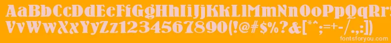 Woodennickelnf Font – Pink Fonts on Orange Background