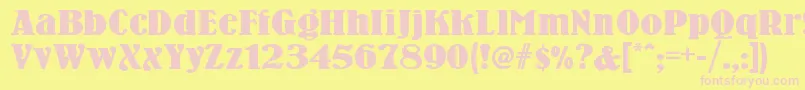 Woodennickelnf Font – Pink Fonts on Yellow Background
