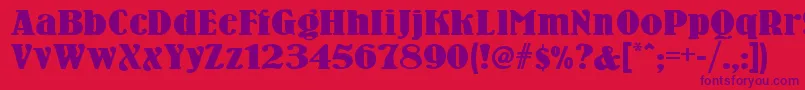 Woodennickelnf Font – Purple Fonts on Red Background