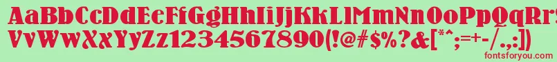 Woodennickelnf Font – Red Fonts on Green Background