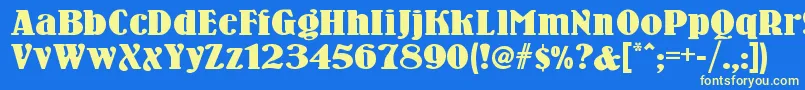 Woodennickelnf Font – Yellow Fonts on Blue Background