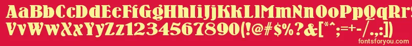 Woodennickelnf Font – Yellow Fonts on Red Background