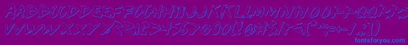 Iwants Font – Blue Fonts on Purple Background