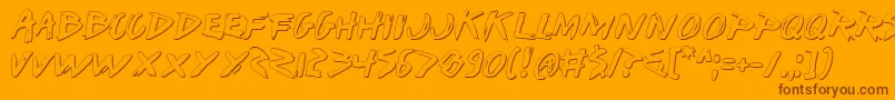 Iwants-Schriftart – Braune Schriften auf orangefarbenem Hintergrund