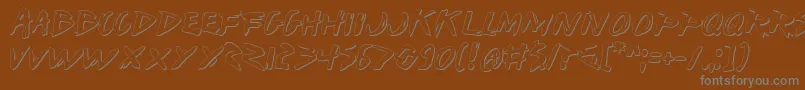 Iwants-fontti – harmaat kirjasimet ruskealla taustalla