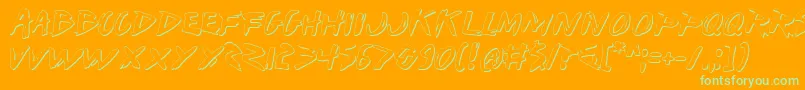 Iwants-Schriftart – Grüne Schriften auf orangefarbenem Hintergrund