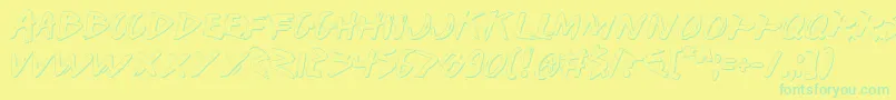 Iwants Font – Green Fonts on Yellow Background