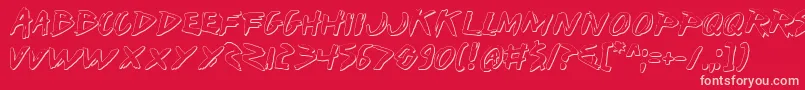 Iwants Font – Pink Fonts on Red Background