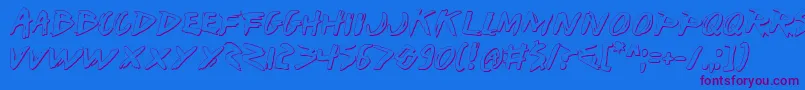 Iwants Font – Purple Fonts on Blue Background