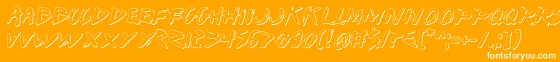 Iwants-Schriftart – Weiße Schriften auf orangefarbenem Hintergrund