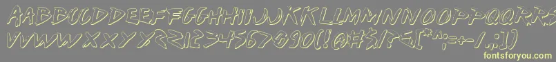 Iwants Font – Yellow Fonts on Gray Background