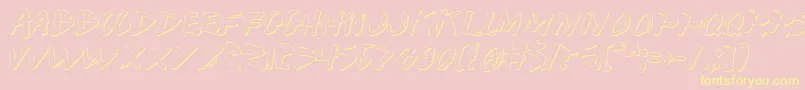 Iwants-Schriftart – Gelbe Schriften auf rosa Hintergrund