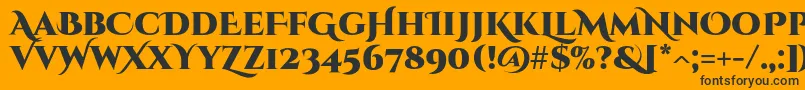 フォントCinzeldecorativeBlack – 黒い文字のオレンジの背景