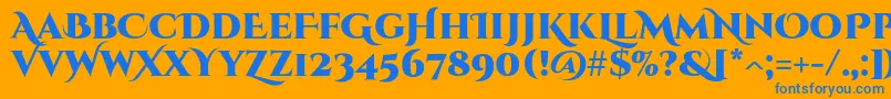 CinzeldecorativeBlack Font – Blue Fonts on Orange Background