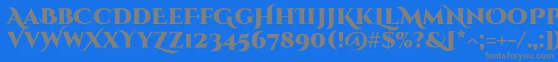 CinzeldecorativeBlack-fontti – harmaat kirjasimet sinisellä taustalla