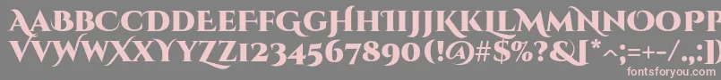 フォントCinzeldecorativeBlack – 灰色の背景にピンクのフォント
