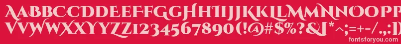CinzeldecorativeBlack-Schriftart – Rosa Schriften auf rotem Hintergrund