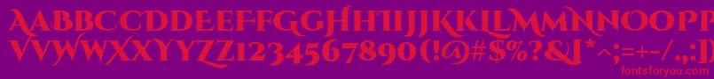 CinzeldecorativeBlack Font – Red Fonts on Purple Background