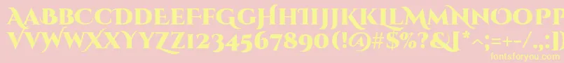 CinzeldecorativeBlack-fontti – keltaiset fontit vaaleanpunaisella taustalla