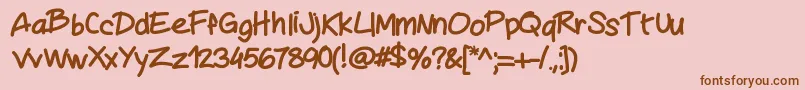 Mywriting Font – Brown Fonts on Pink Background