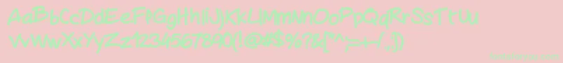 Mywriting Font – Green Fonts on Pink Background