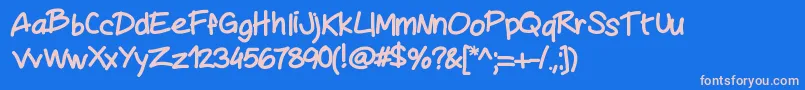 Mywriting Font – Pink Fonts on Blue Background