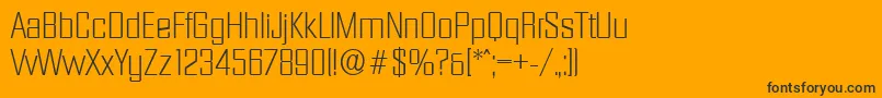 Czcionka DiamanteserialXlightRegular – czarne czcionki na pomarańczowym tle
