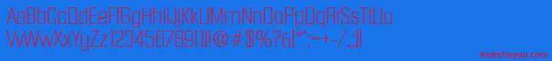 DiamanteserialXlightRegular Font – Red Fonts on Blue Background