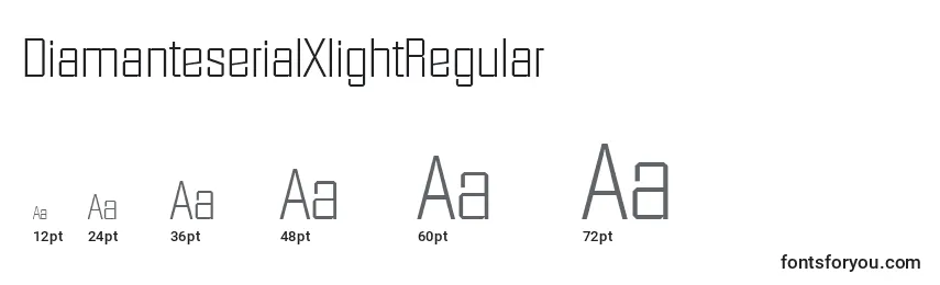 Размеры шрифта DiamanteserialXlightRegular