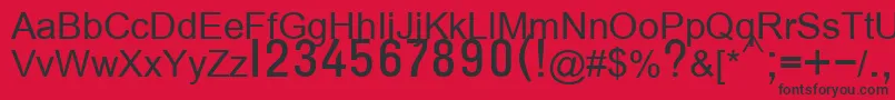 Police T132semibold – polices noires sur fond rouge