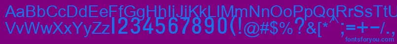 T132semibold Font – Blue Fonts on Purple Background