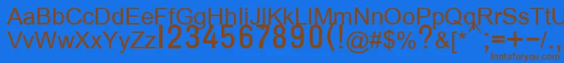 T132semibold Font – Brown Fonts on Blue Background