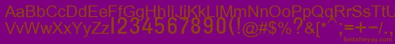 T132semibold-fontti – ruskeat fontit violetilla taustalla