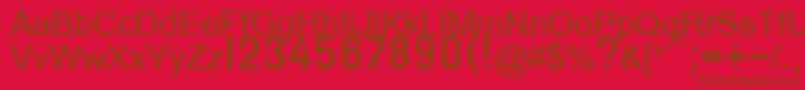 フォントT132semibold – 赤い背景に茶色の文字