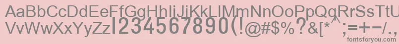 T132semibold-Schriftart – Graue Schriften auf rosa Hintergrund