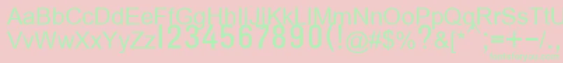 T132semibold Font – Green Fonts on Pink Background