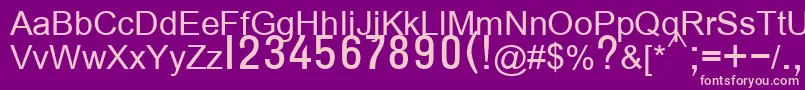 T132semibold Font – Pink Fonts on Purple Background
