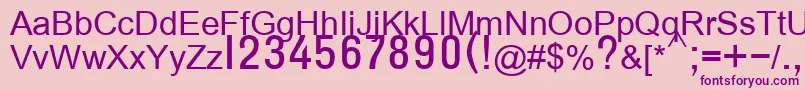 T132semibold Font – Purple Fonts on Pink Background
