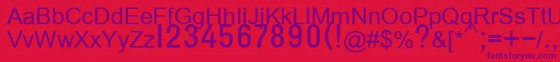 フォントT132semibold – 赤い背景に紫のフォント
