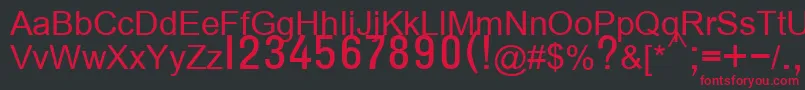 Czcionka T132semibold – czerwone czcionki na czarnym tle
