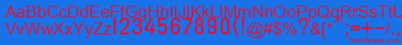 フォントT132semibold – 赤い文字の青い背景