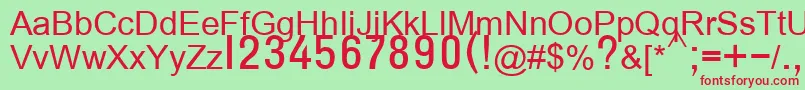 T132semibold Font – Red Fonts on Green Background