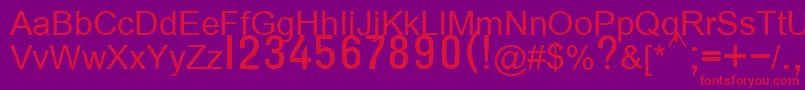 T132semibold Font – Red Fonts on Purple Background