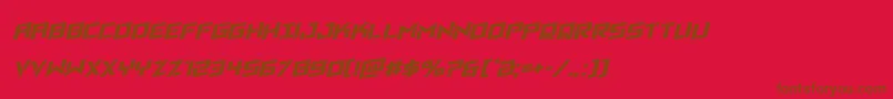 Vikingsquadrotal-Schriftart – Braune Schriften auf rotem Hintergrund
