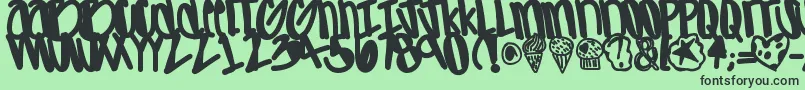 フォントApreciated – 緑の背景に黒い文字