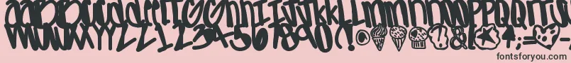 フォントApreciated – ピンクの背景に黒い文字
