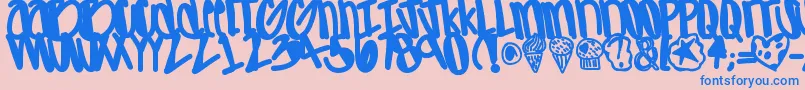 フォントApreciated – ピンクの背景に青い文字