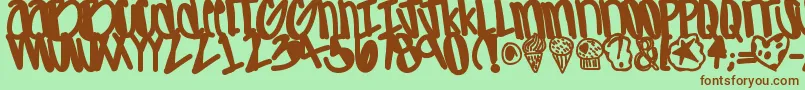 Шрифт Apreciated – коричневые шрифты на зелёном фоне